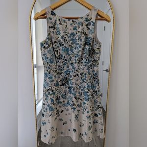 Loft Floral Dress 100% Cotton Fully Lined Size 2 Petite